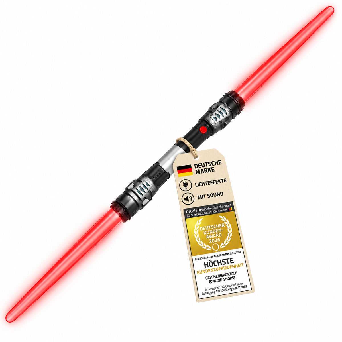 XXL Doppel-Lichtschwert Rot mit Sound und Licht