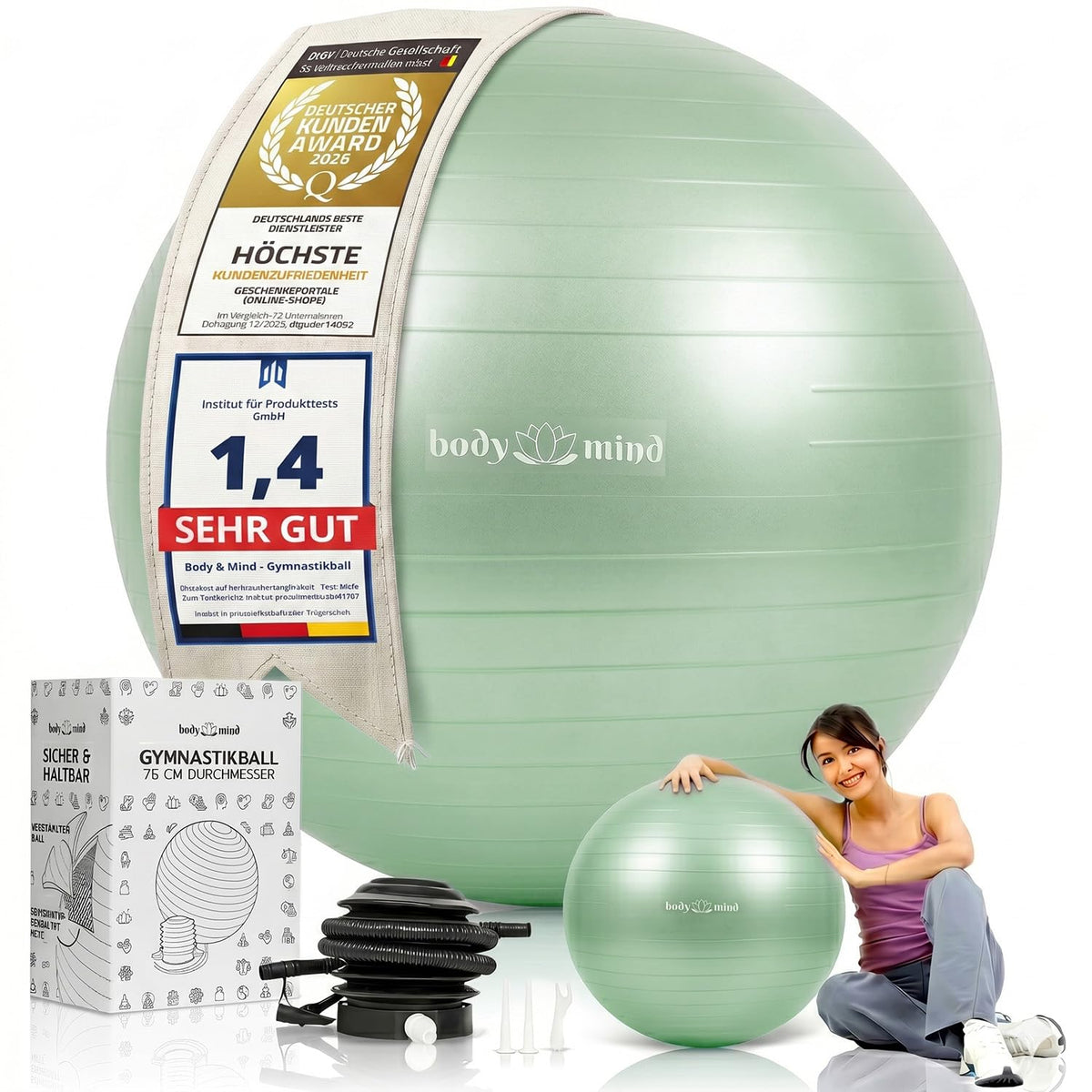 Body & Mind Gymnastikball in Grün – Amazon-Hero B0G25QMM8C #Farbe_Grün
