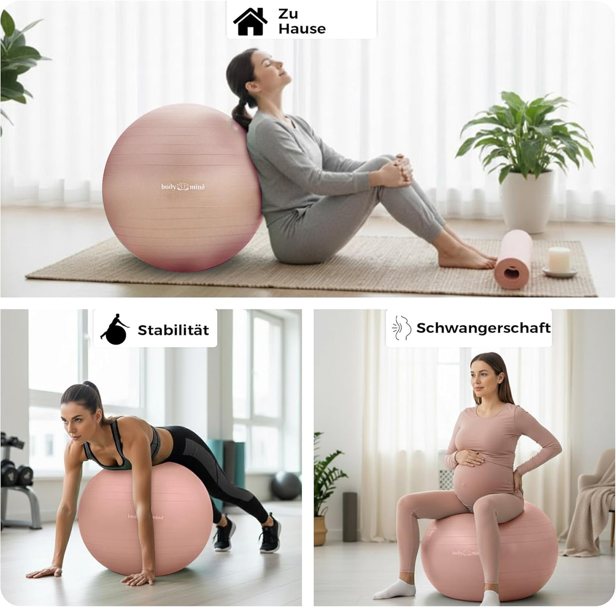Body & Mind Gymnastikball Rose Detailbild #Farbe_Rose