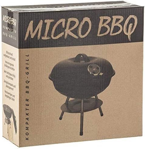 Micro BBQ Kugelgrill - Kompakter Holzkohle-Reisegrill für Camping #Farbe_Schwarz