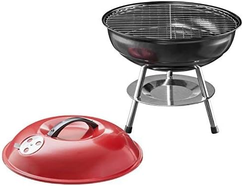 Micro BBQ Kugelgrill - Kompakter Holzkohle-Reisegrill für Camping #Farbe_Rot