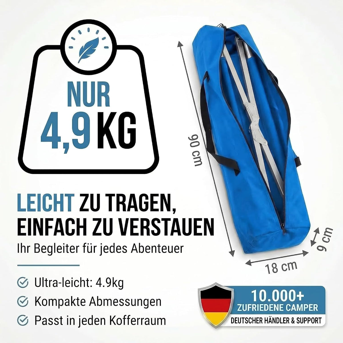 Faltbares Army Feldbett aus Aluminium - Stabiles Campingbett