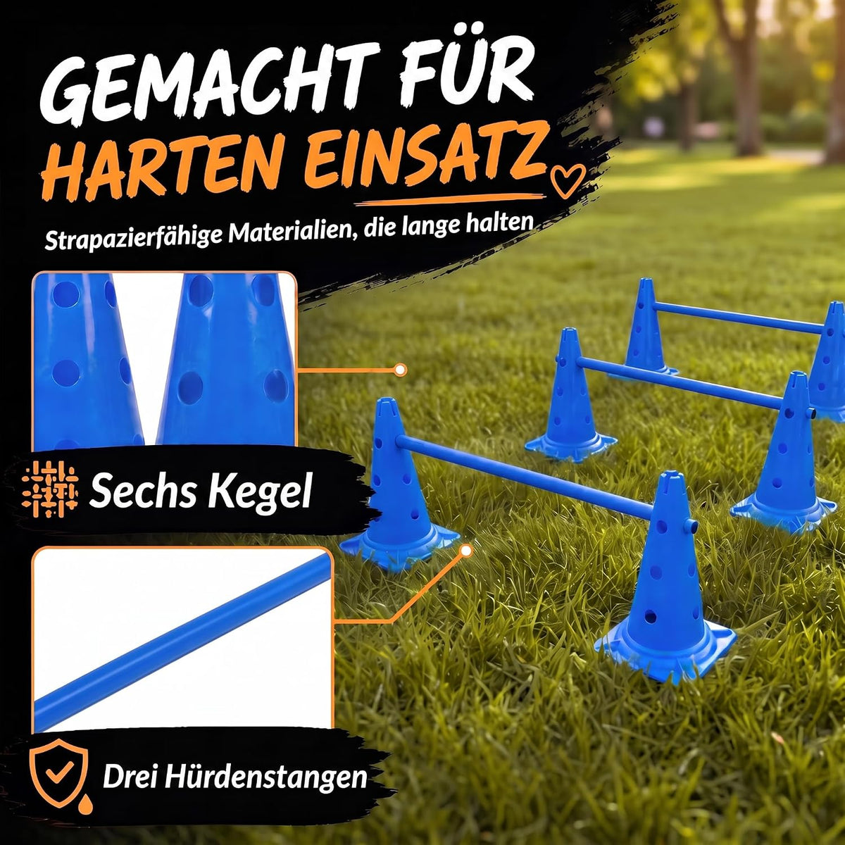 Hunde Agility Tunnel Set 500 cm - Spieltunnel mit Hürden #Variante_Groß