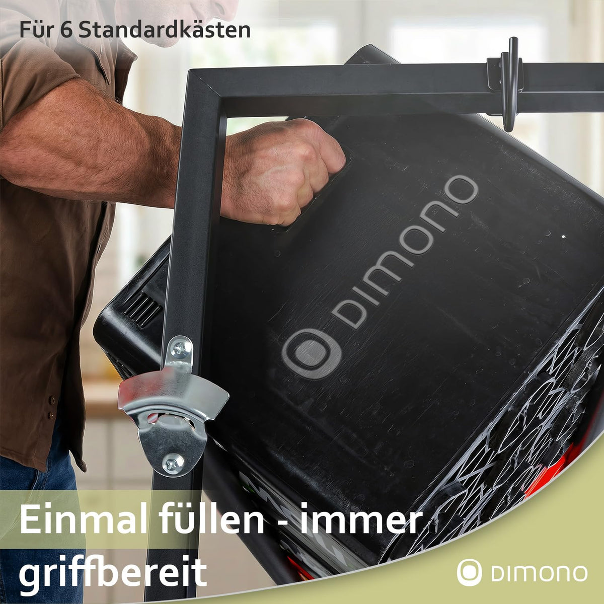 Rollbares Getränkekistenregal aus Metall – PT02 #Variante_6 Kästen