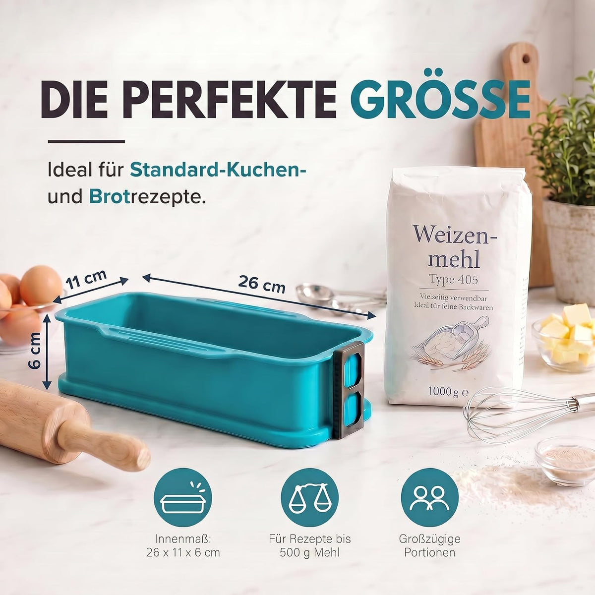 Silikon-Springform 23cm mit Glasboden – Auslaufsicher & Antihaft #Farbe_Kastenform