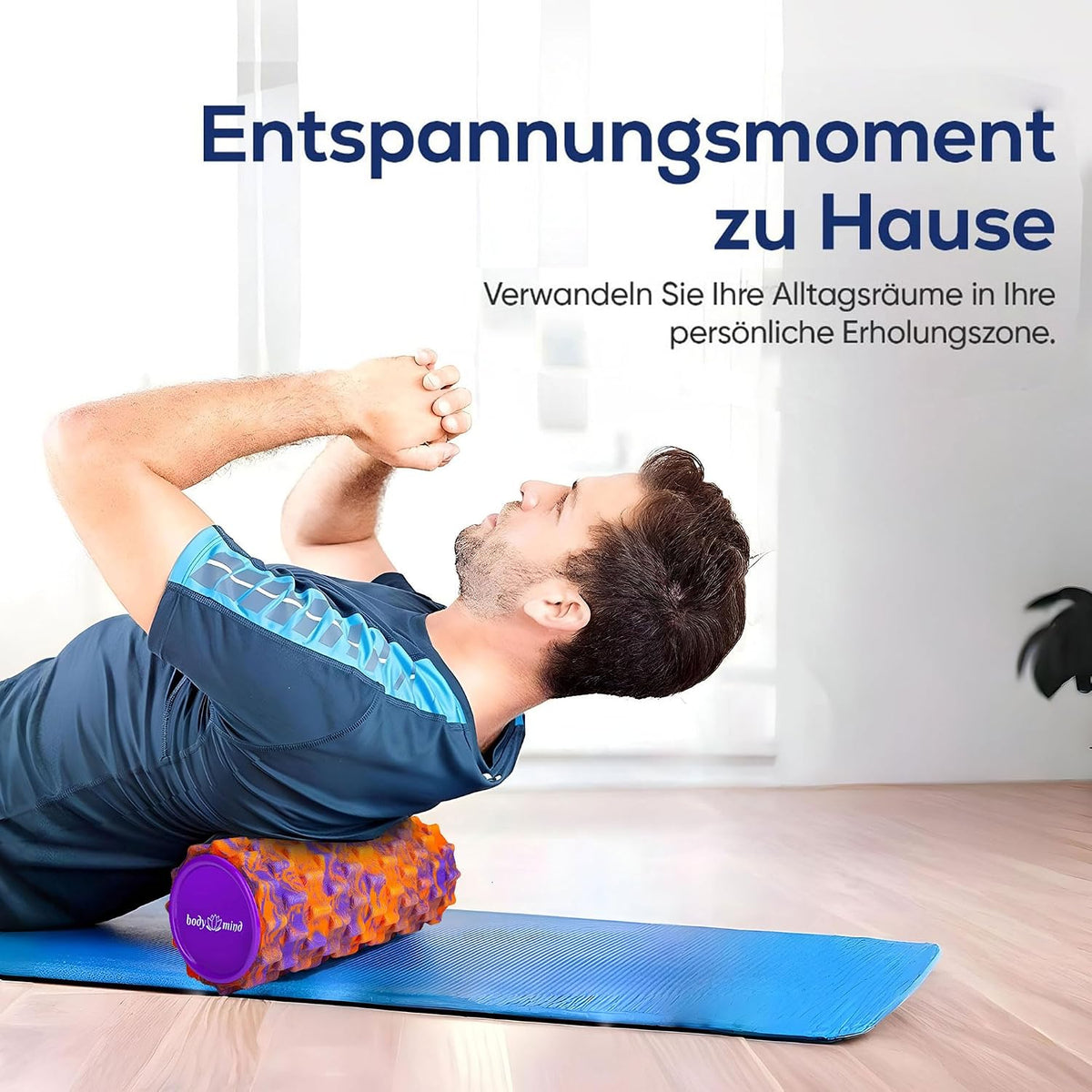 Body & Mind Faszienrolle – Massage-Rolle für Faszientraining #Farbe_Orange-Lila