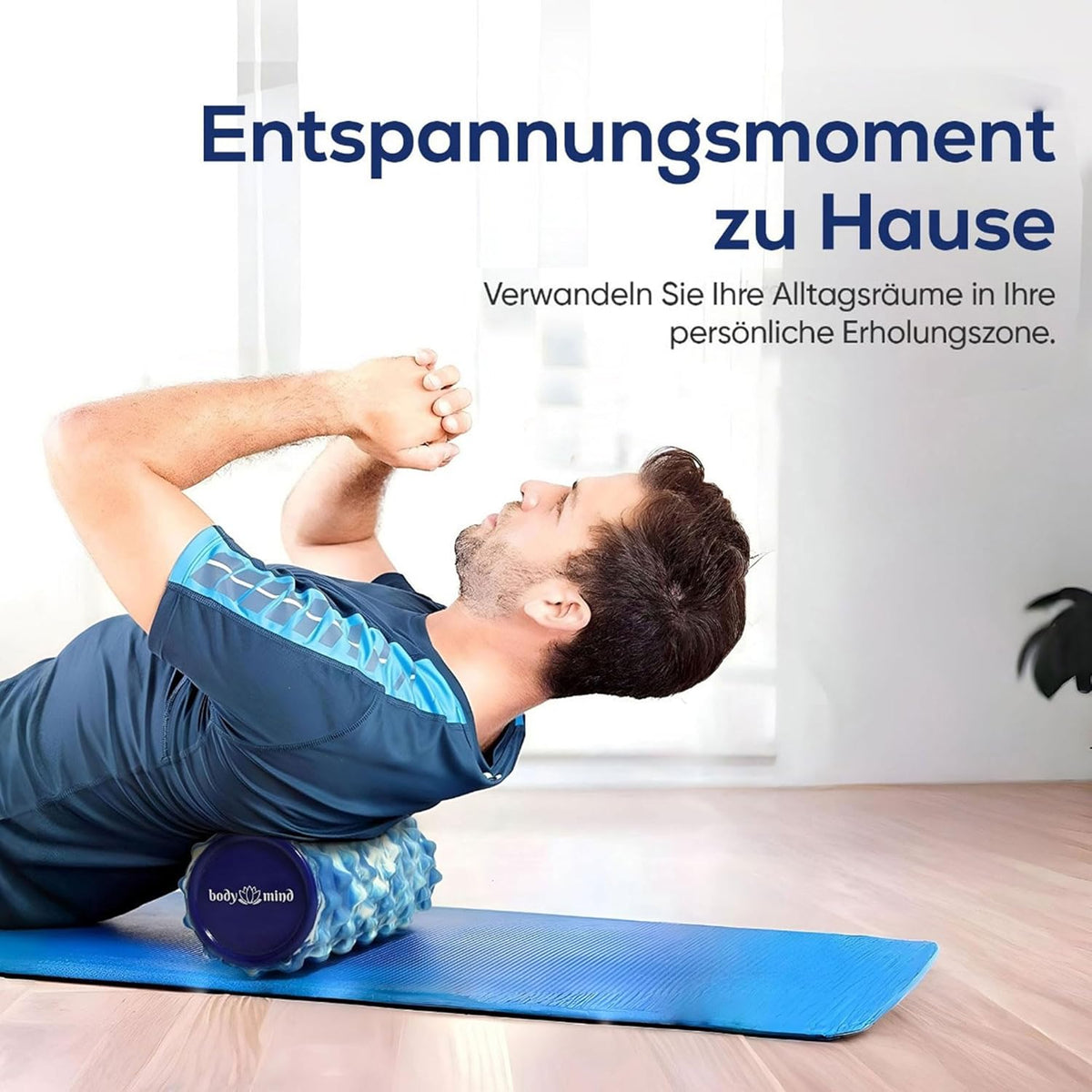 Body & Mind Faszienrolle – Massage-Rolle für Faszientraining #Farbe_Blau-Weiß