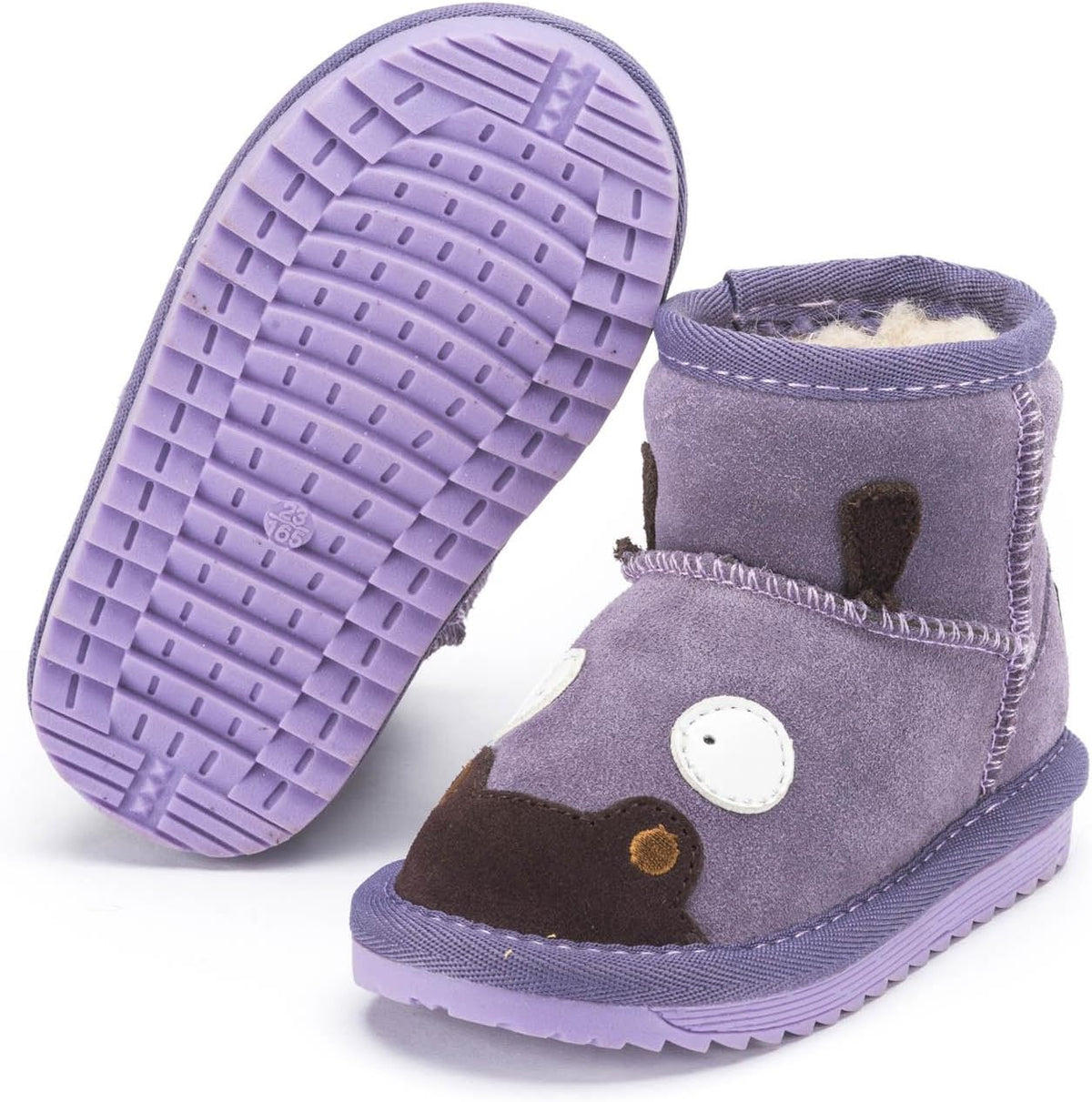 Snugs Kinder Lammfellstiefel – Warme Winterstiefel aus Rauleder #Farbe_Lila