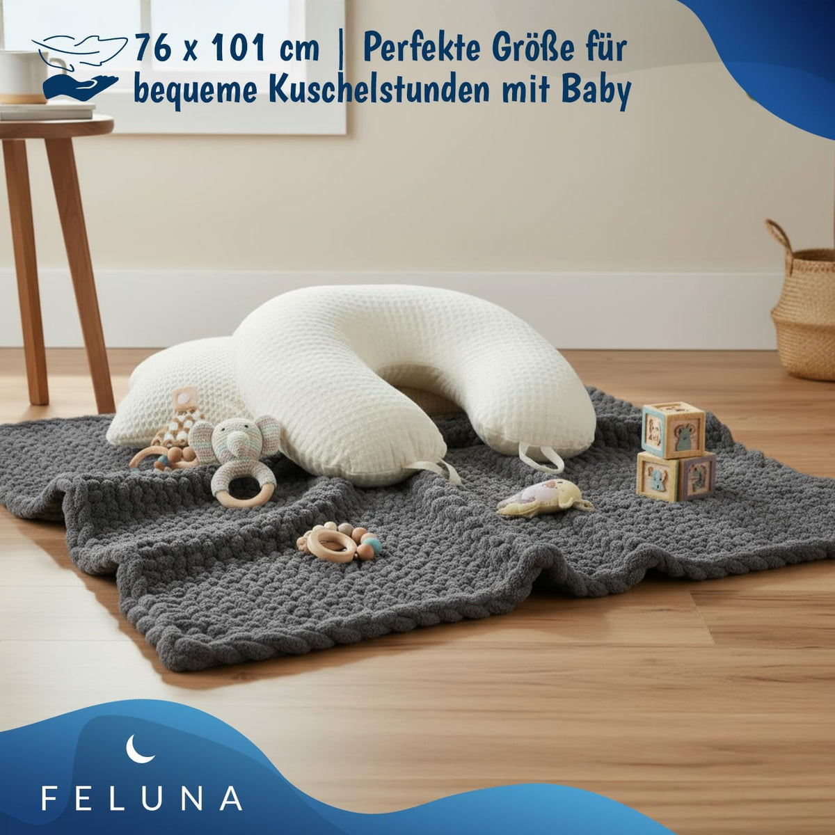Feluna Grobstrickdecke Dunkelgrau #Farbe_Dunkelgrau