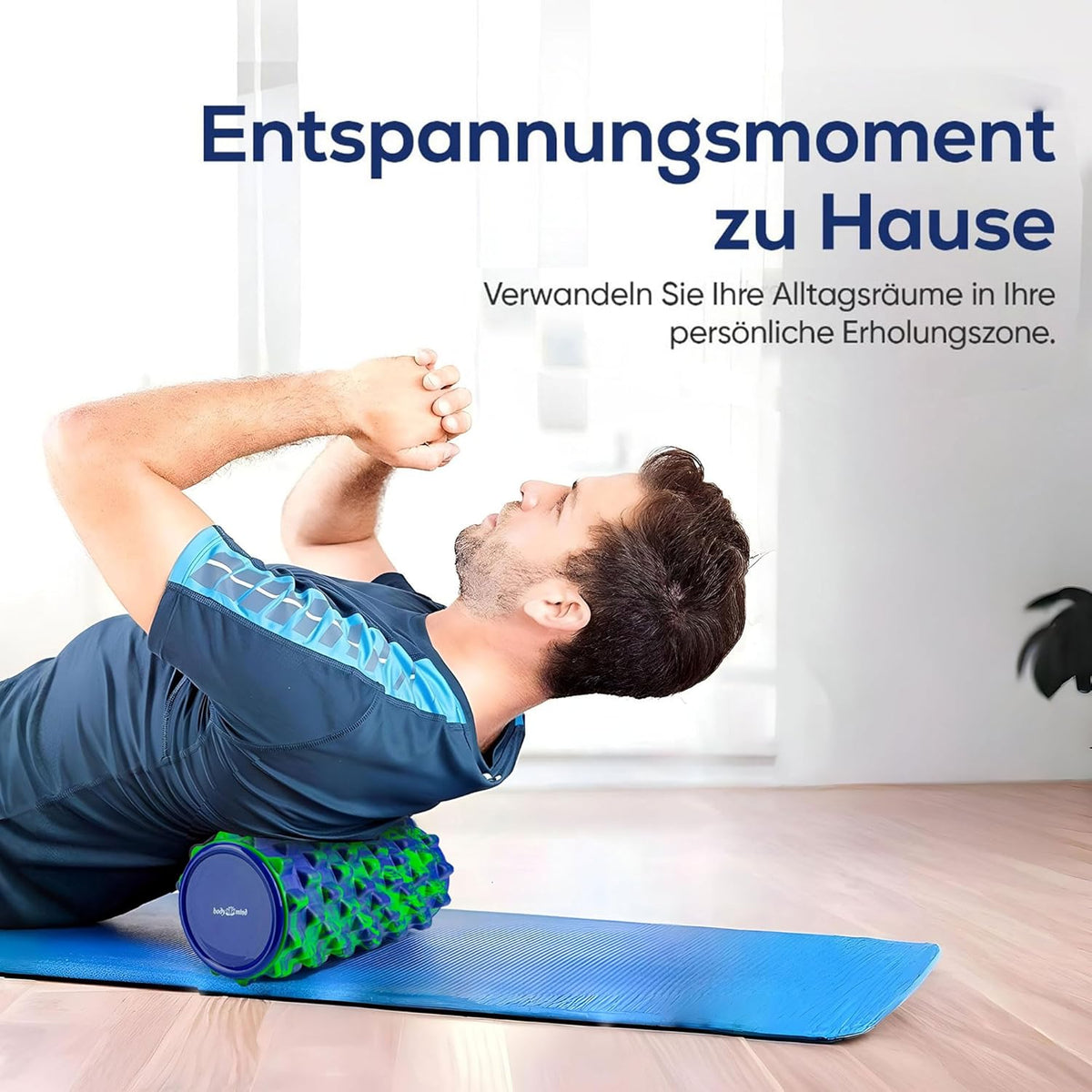 Body & Mind Faszienrolle – Massage-Rolle für Faszientraining #Farbe_Blau-Grün