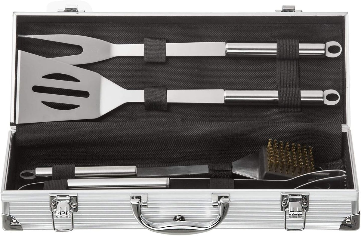 Dimono Grillbesteck-Set 5-teilig im edlen Aluminium-Kofferr