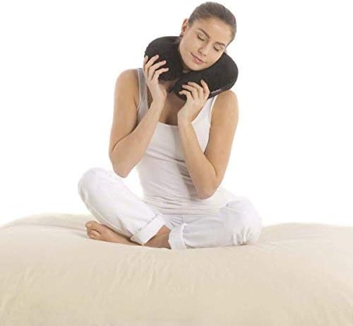 Smoothy Nackenkissen mit EPS-Perlen - Ergonomisches Reisekissen #Farbe_Schwarz