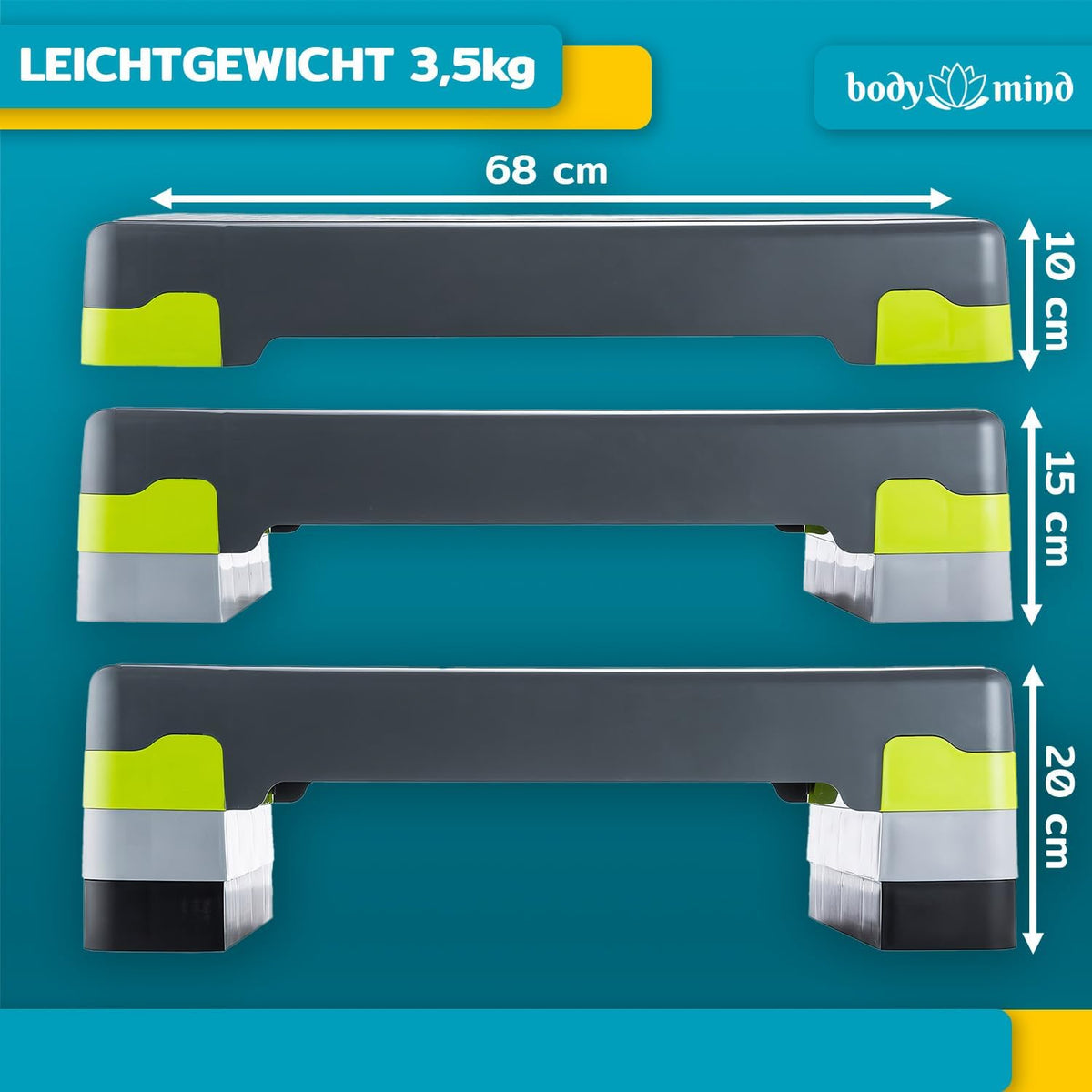 body & mind Aerobic Stepper – höhenverstellbar in 3 Ausführungen