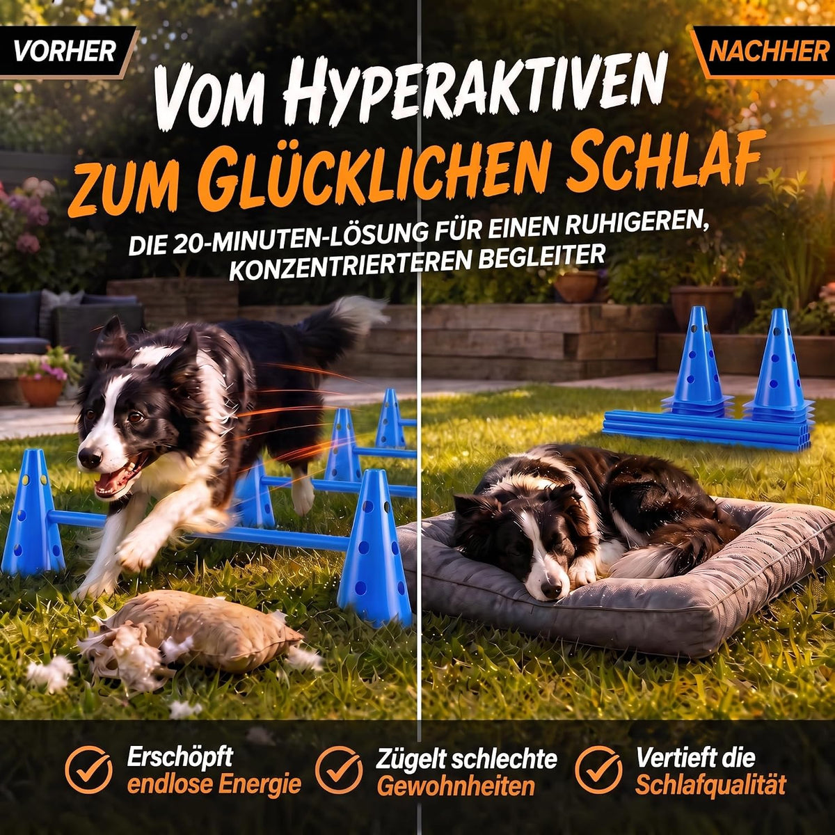 Hunde Agility Tunnel Set 500 cm - Spieltunnel mit Hürden #Variante_Medium