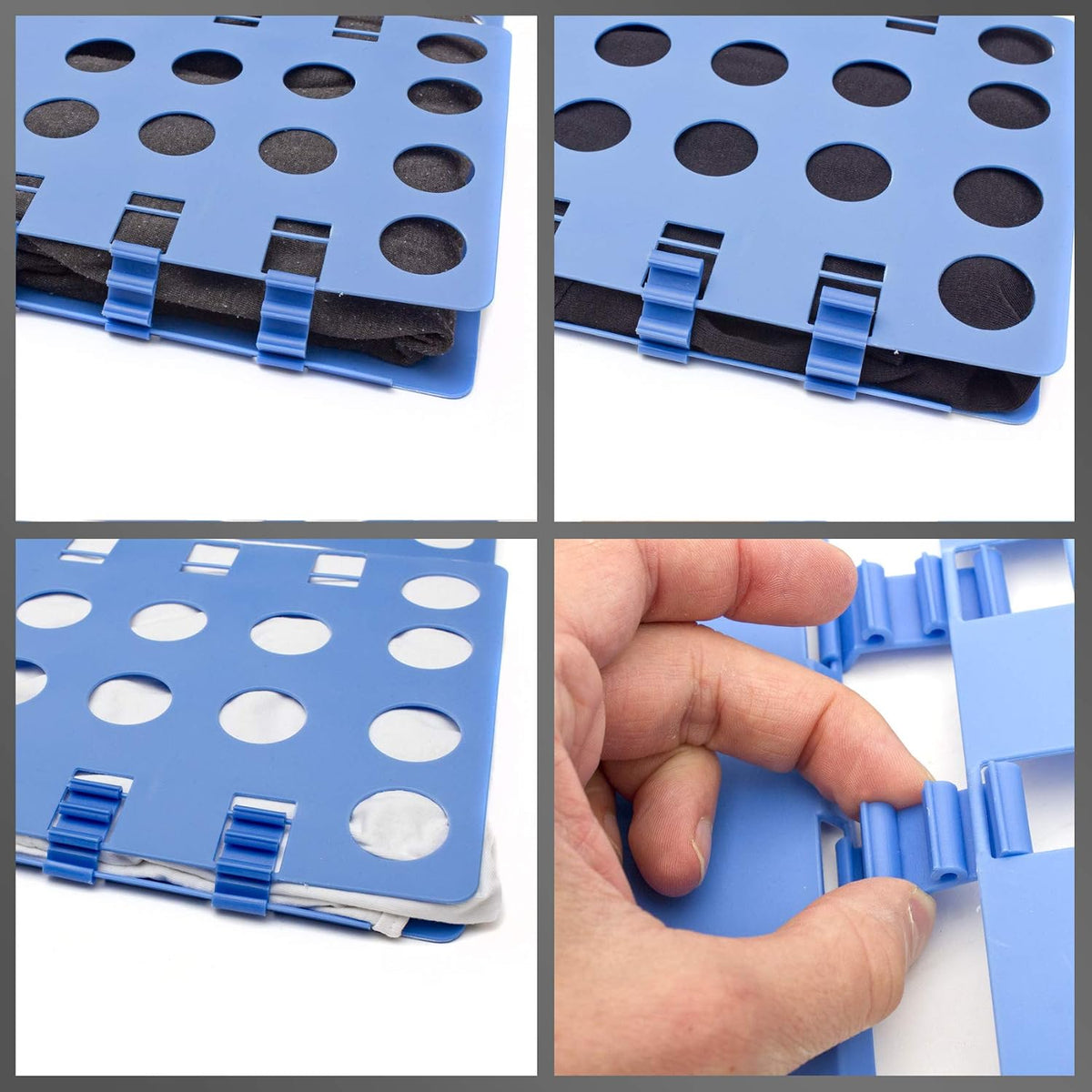 Flip&Fold Wäschefaltbrett - Profi Falthilfe für T-Shirts & Hemden #Variante_Blau