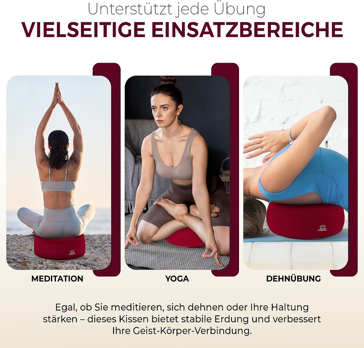 Yoga Meditationskissen - Ergonomisches Bodenkissen zur Entspannung #Farbe_Rot
