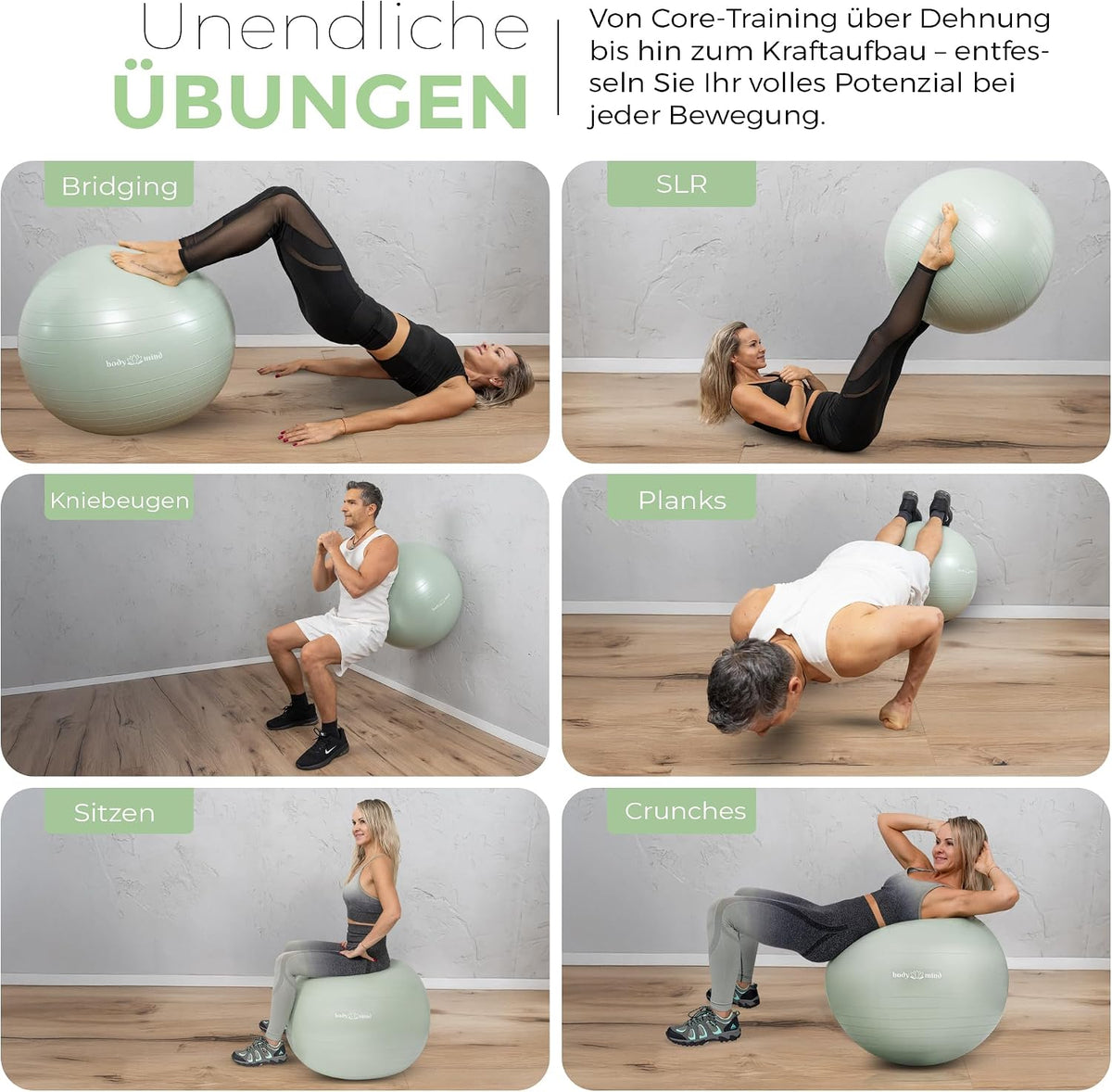 Body & Mind Gymnastikball Grün Detailbild #Farbe_Grün
