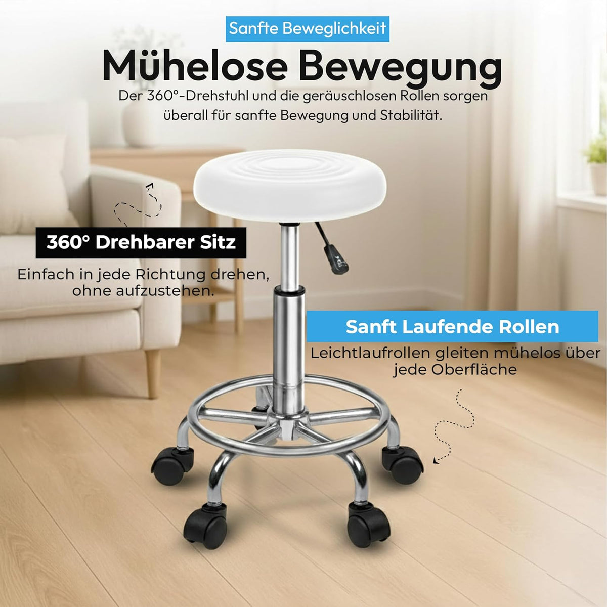Rollhocker #Farbe_Weiß