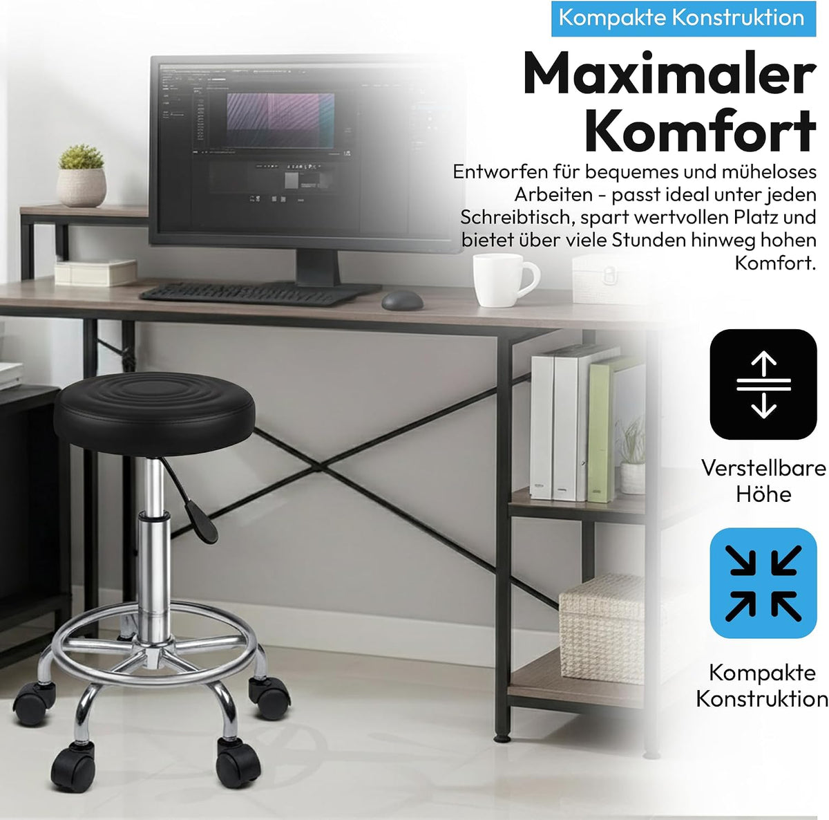 Rollhocker #Farbe_Schwarz