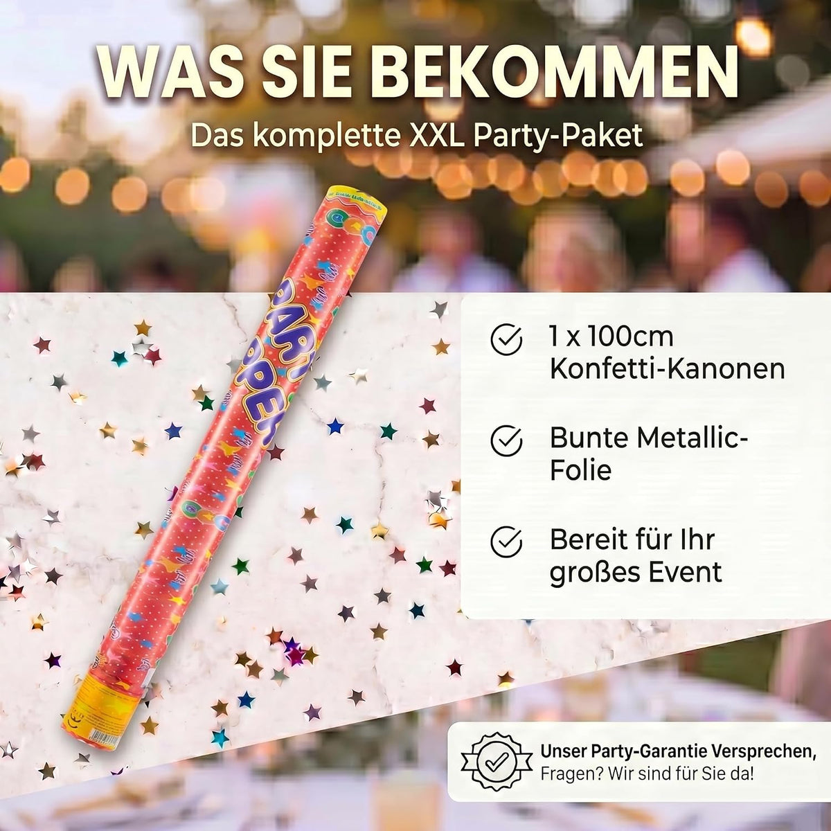 10x Konfettikanone XXL 100 cm – Bunte Sterne Party Popper #Anzahl_1
