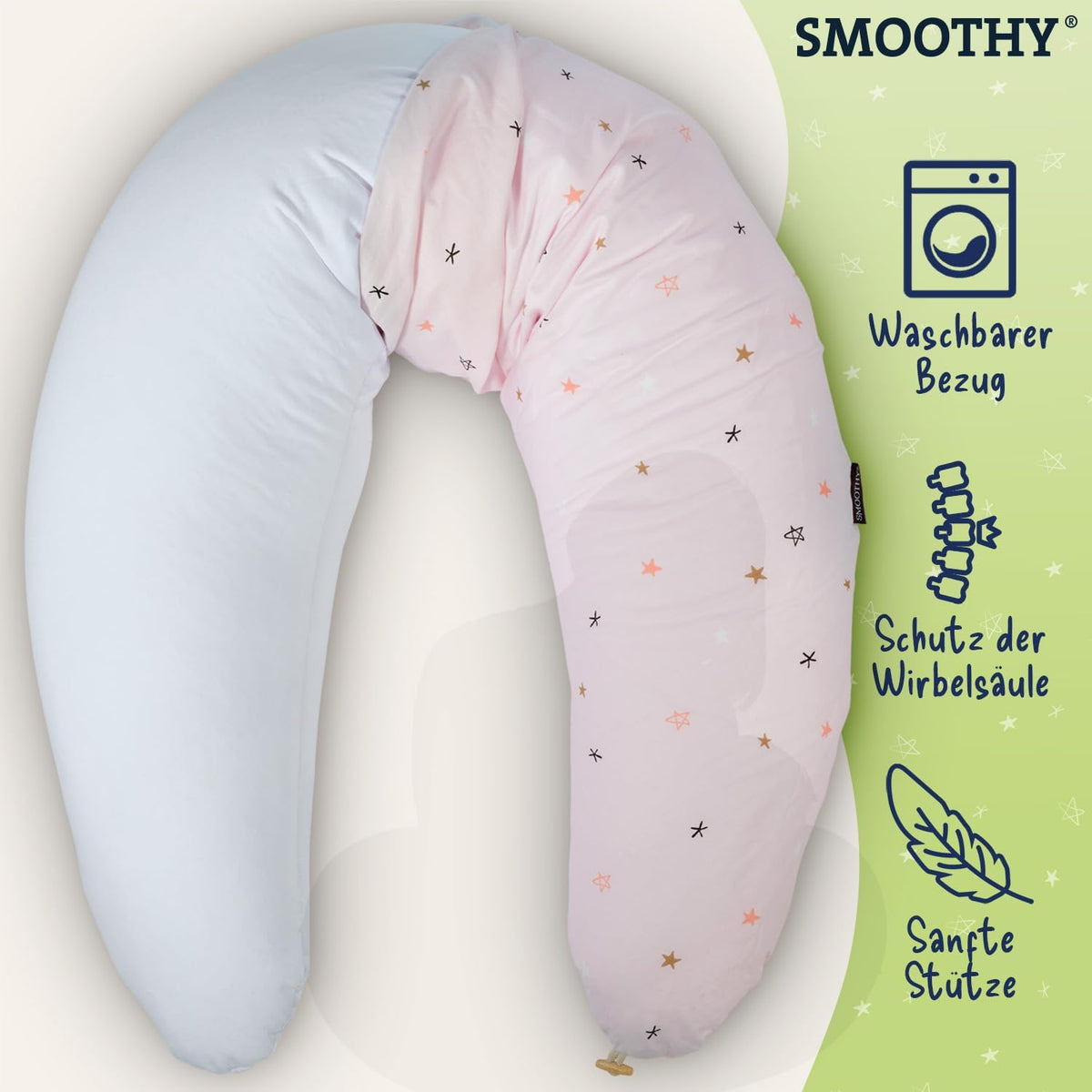 XXL Stillkissen & Schwangerschaftskissen für Seitenschläfer #Farbe_Pink
