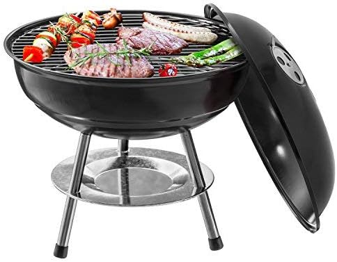 Micro BBQ Kugelgrill - Kompakter Holzkohle-Reisegrill für Camping #Farbe_Schwarz
