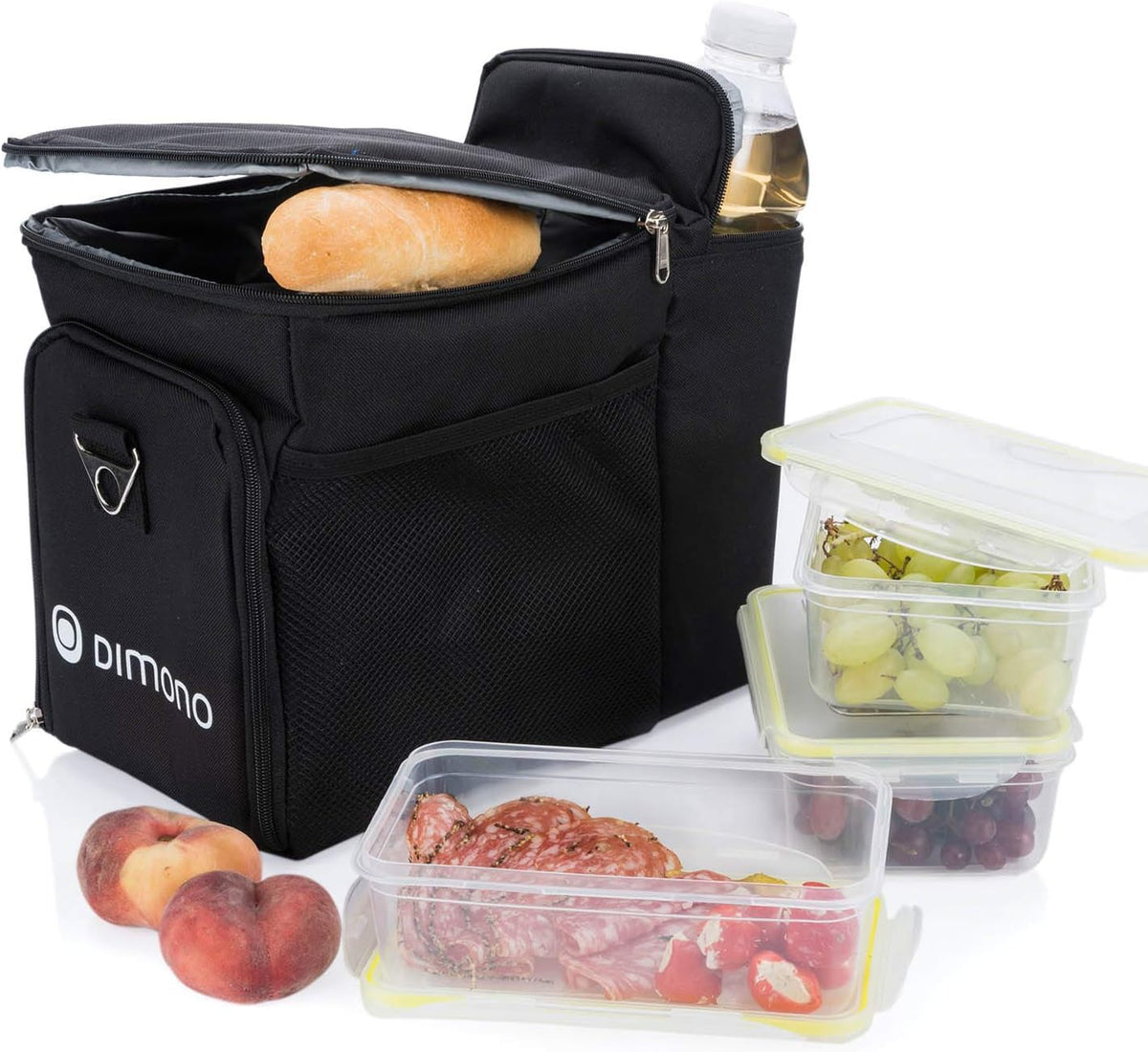 Dimono Kühltasche 15L Set inkl. 3 Frischhaltedosen #Farbe_Schwarz