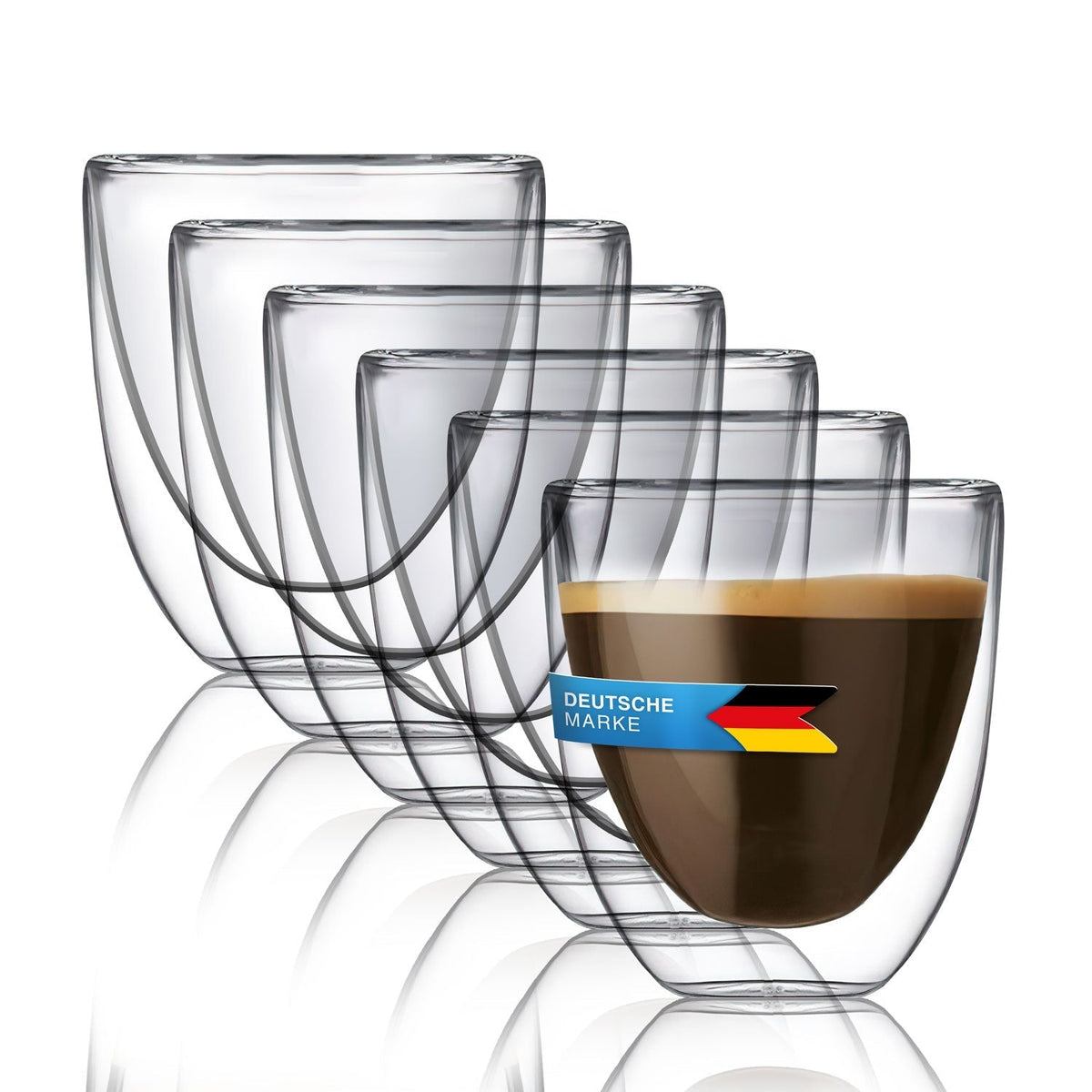 Dimono 6er Set Doppelwandige Espressogläser 80ml – Thermo-Design #Anzahl_6