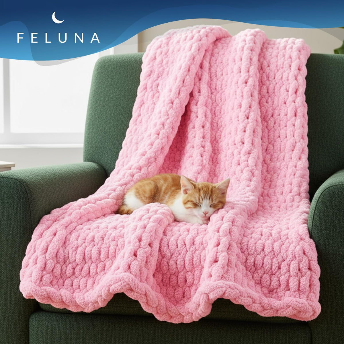 Feluna Grobstrickdecke Pink #Farbe_Pink