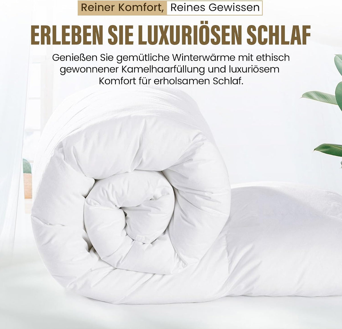 Hochwertige Kamelhaar-Ganzjahresdecke – Temperaturregulierend & weich