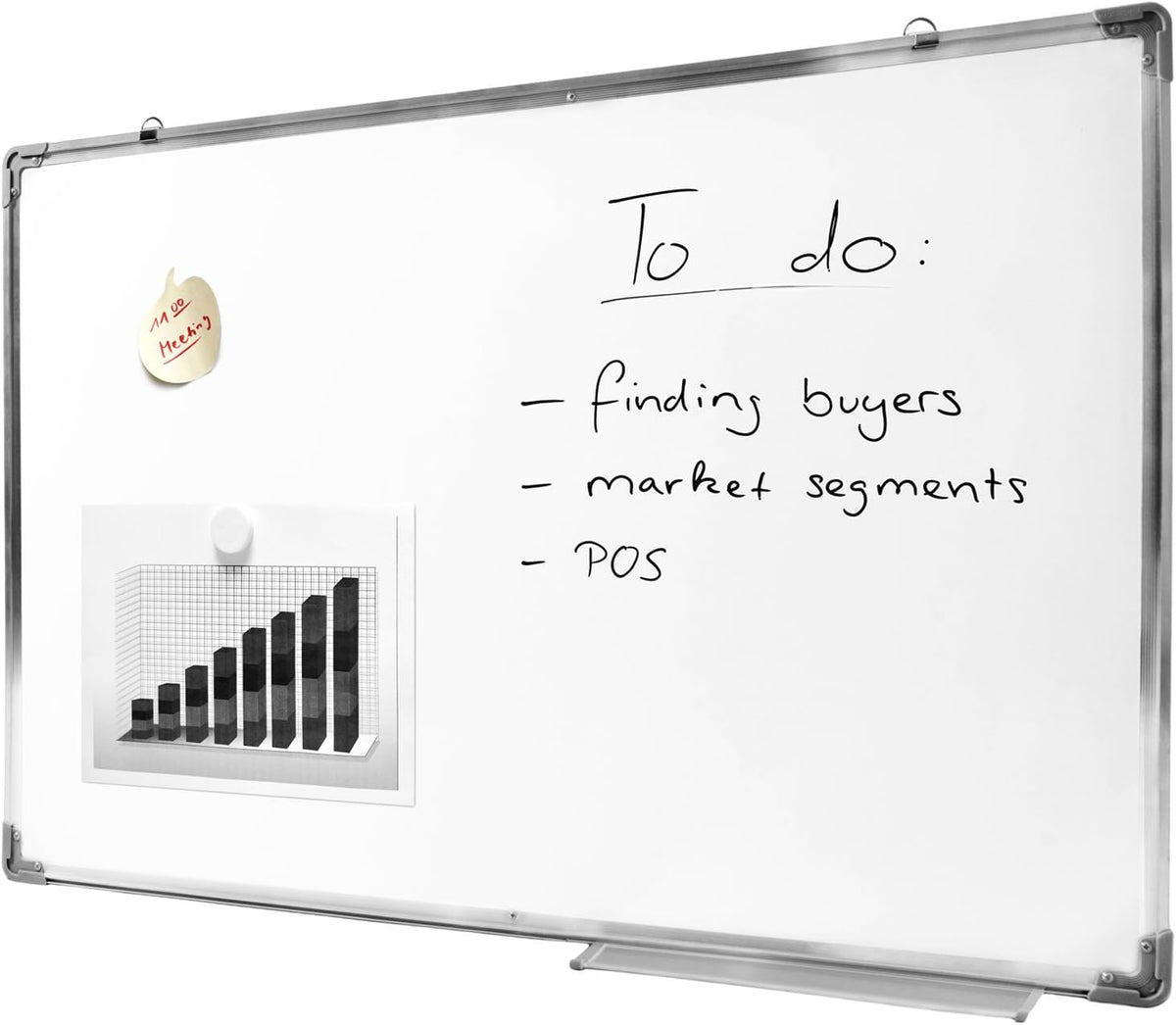 Magnetisches Whiteboard 90x60 cm mit Alurahmen & Ablage #Variante_Classic