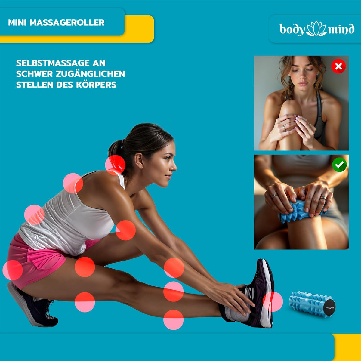 Body & Mind Mini-Faszienrolle – Blau #Farbe_Blau