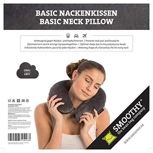 Smoothy Nackenkissen mit EPS-Perlen - Ergonomisches Reisekissen #Farbe_Grau