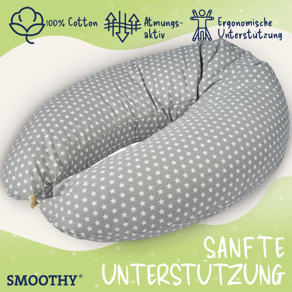 XXL Stillkissen & Schwangerschaftskissen für Seitenschläfer #Farbe_Grau