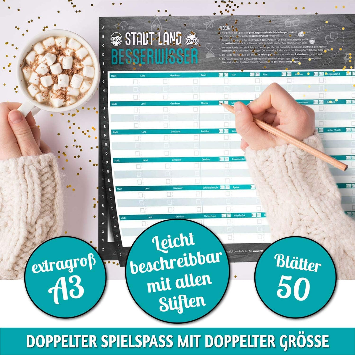 Stadt, Land, Besserwisser – Spielblock in A3 und A4