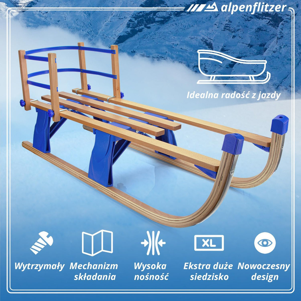 Alpenflitzer Deluxe mit Lehne Produktansicht 6 #Variante_Deluxe mit Lehne