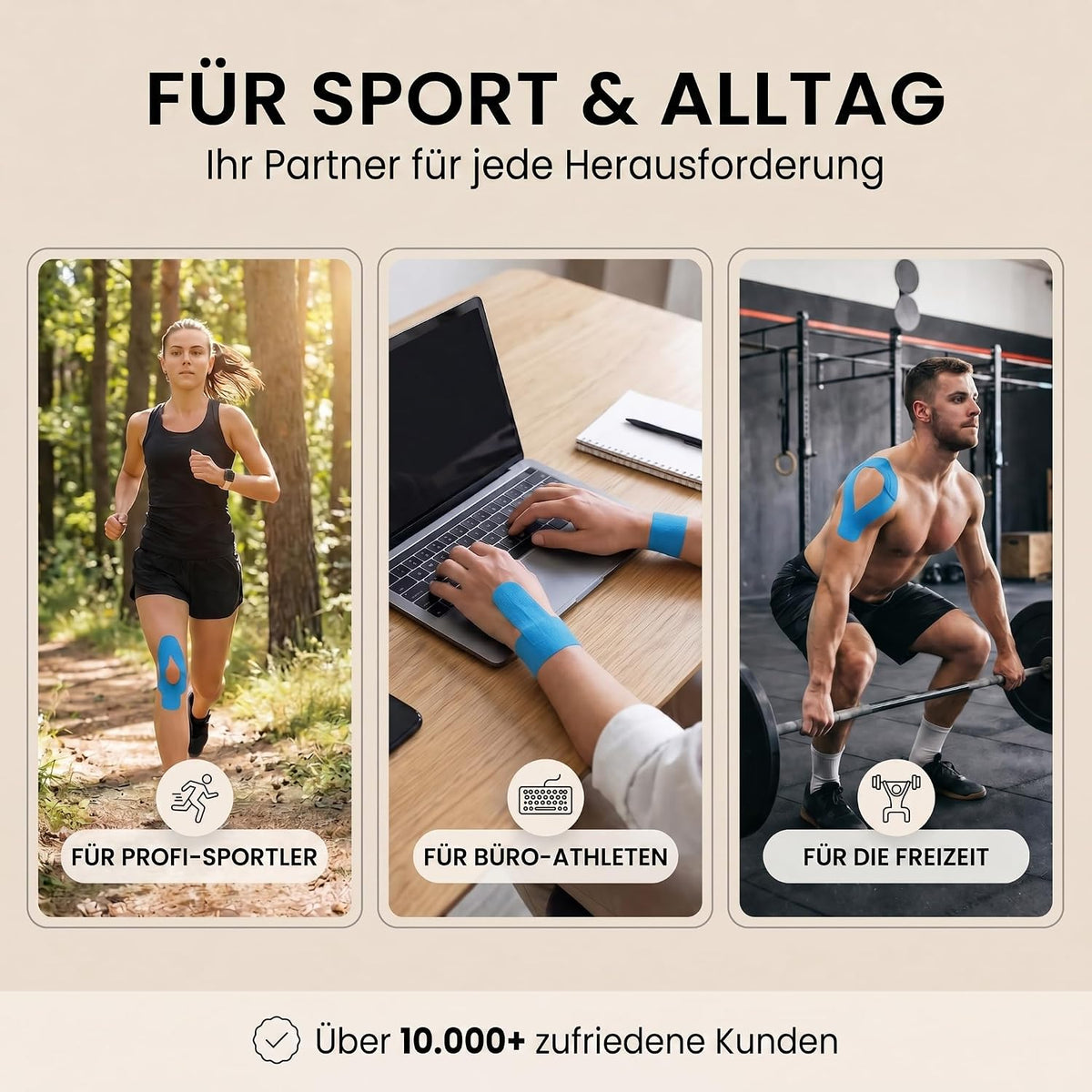 Kinesiologie-Tape 5cm x 5m – Elastisches Physio-Sporttape