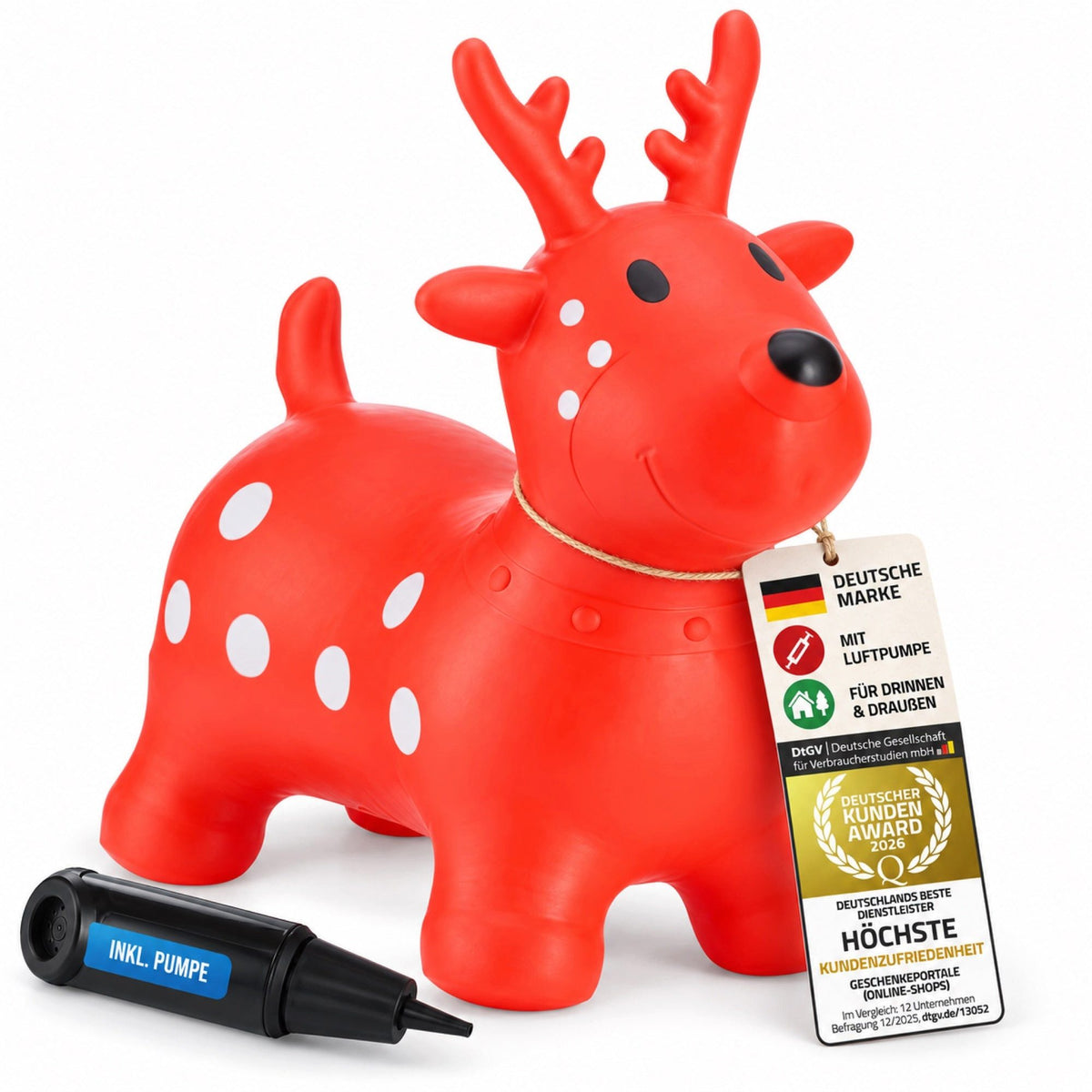 Hüpftier Rentier für Kinder - Robustes Springtier mit Pumpe – Default Title – SKU 22059903 – MAIN