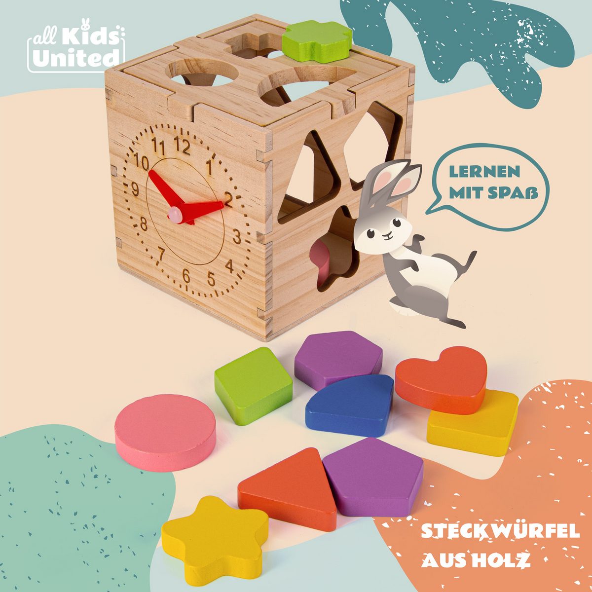 Holz Steckwürfel Kiste - Lernspielzeug für Feinmotorik – PT01