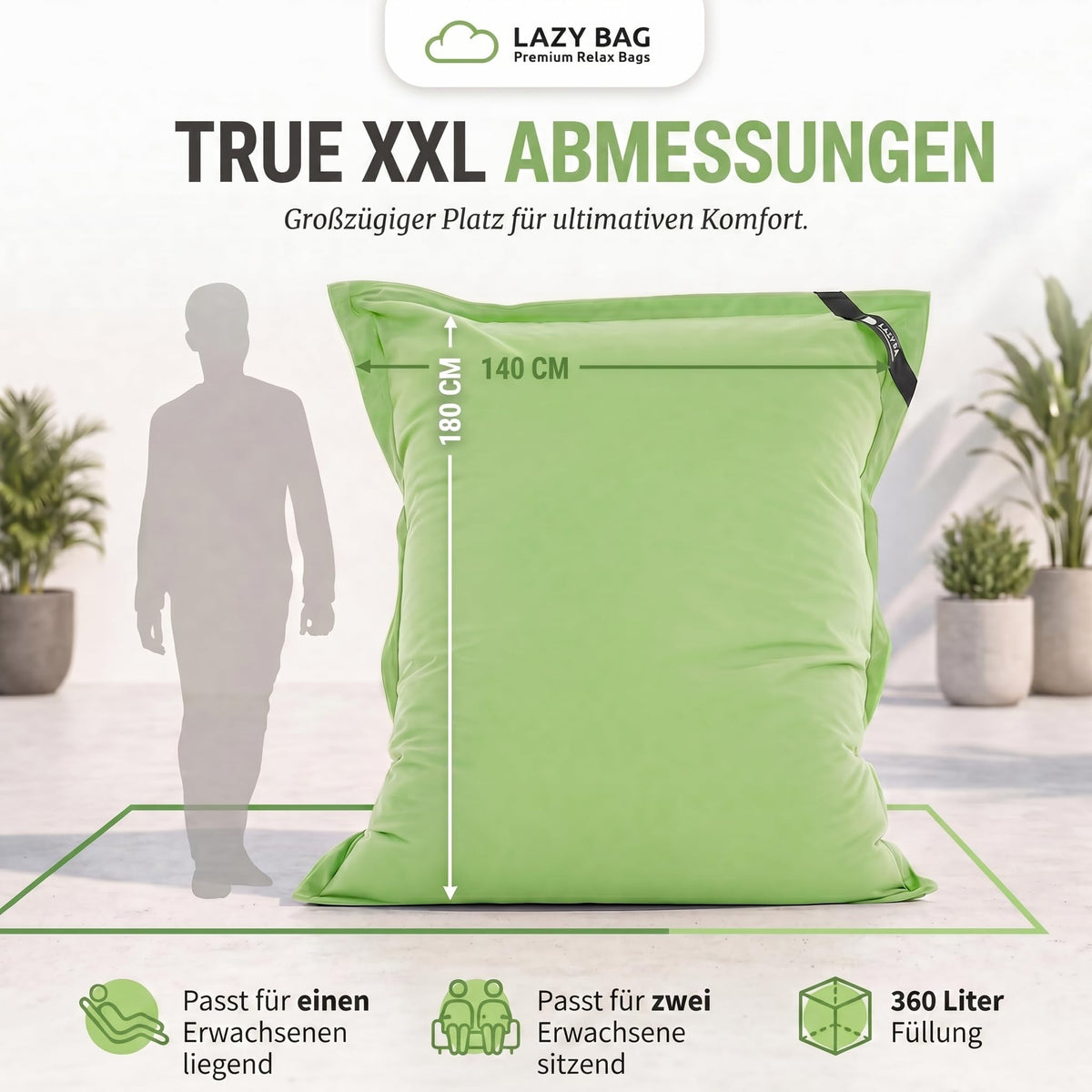 LazyBag Baumwolle Grün – Produktbild 5 #Variante_Grün