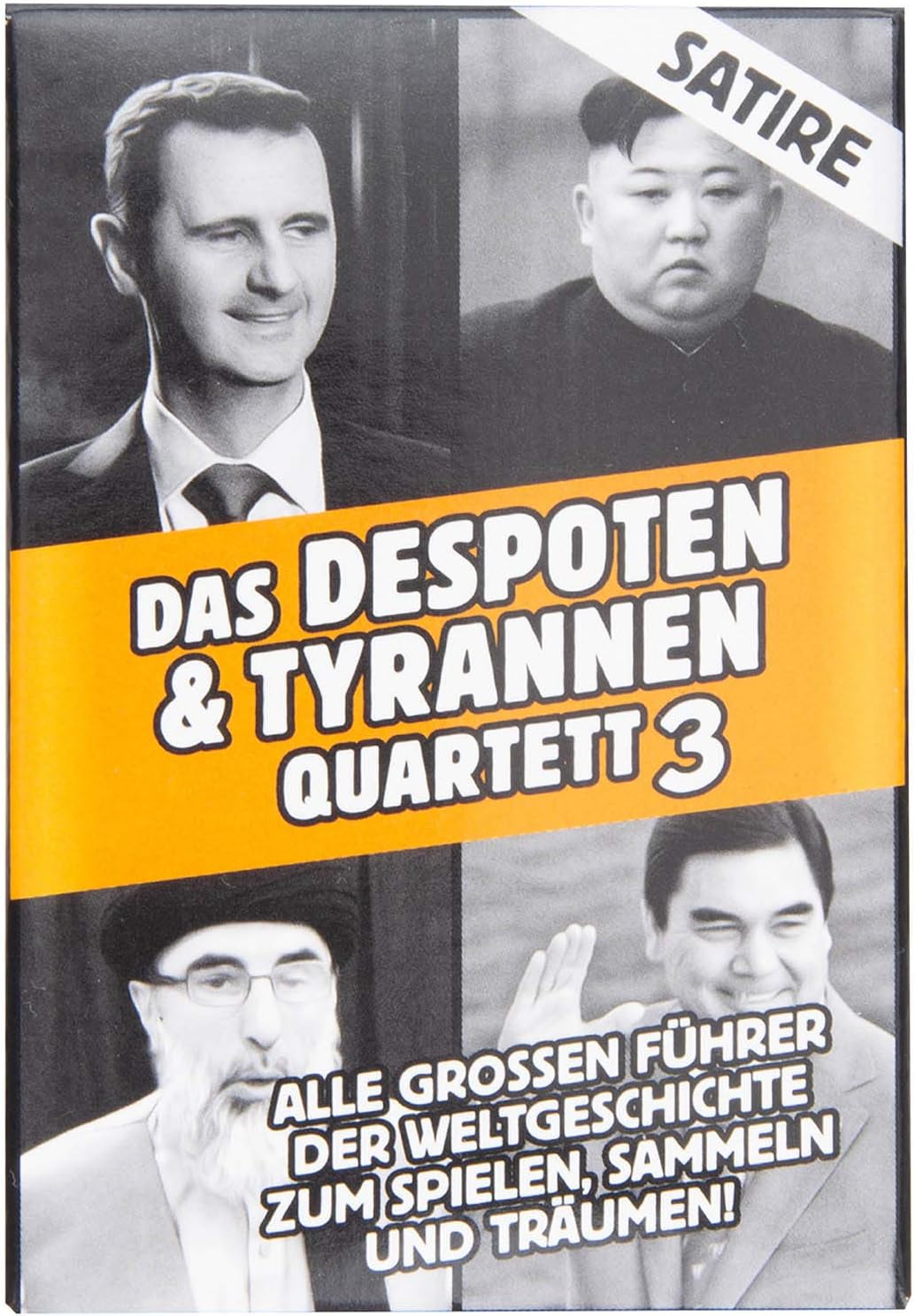 Diktatoren Quartett – Witziges Tyrannen Kartenspiel für Erwachsene #Variante_Orange Edition