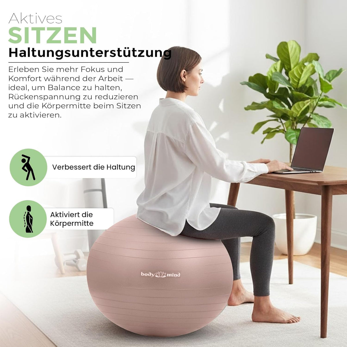 Body & Mind Gymnastikball Rose Detailbild #Farbe_Rose