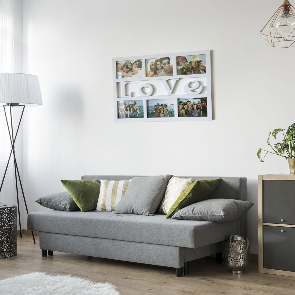 LOVE Bilderrahmen für 6 Fotos - Moderner Galerierahmen Weiß #Variante_Love