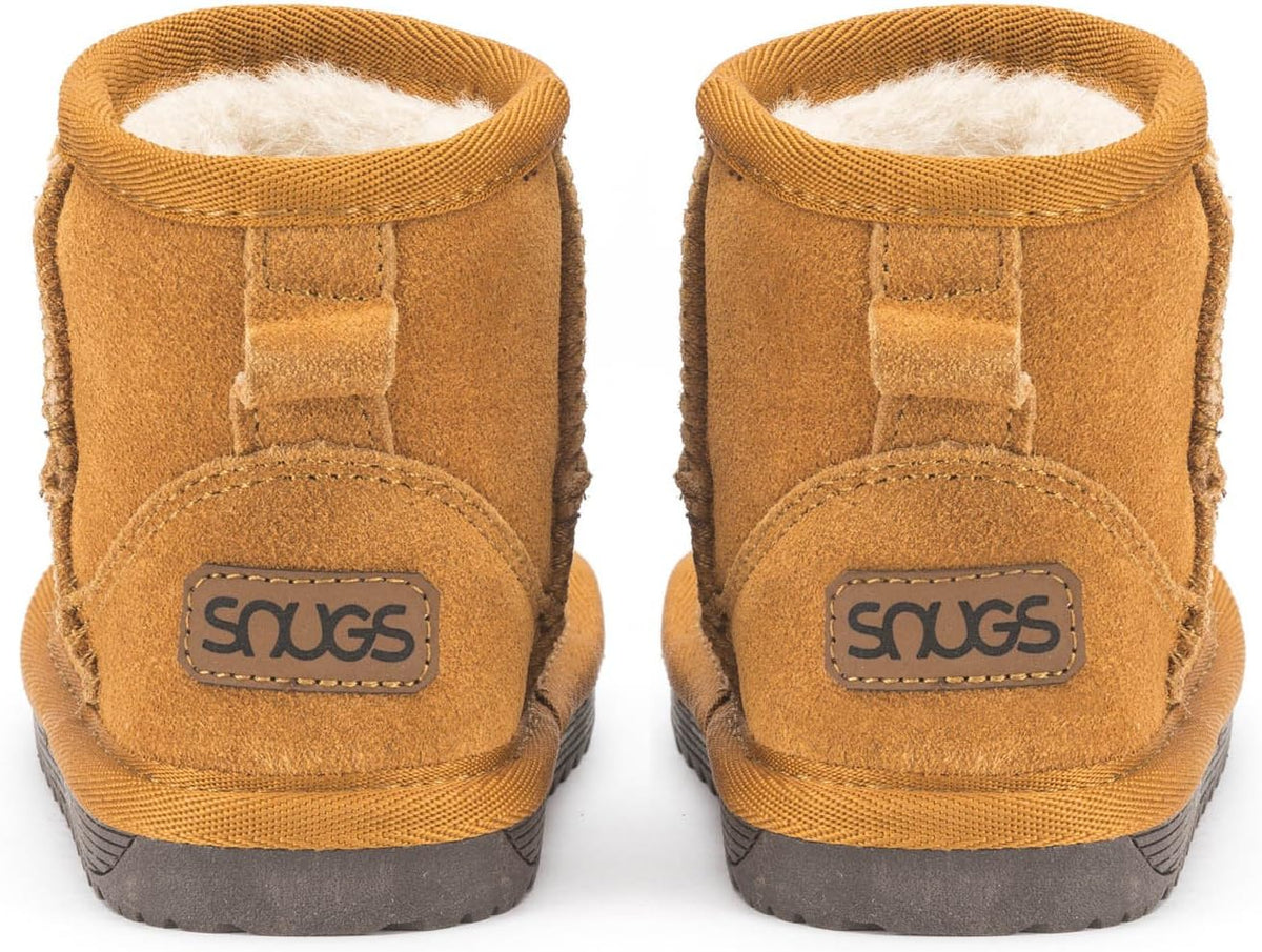 Snugs Kinder Lammfellstiefel – Warme Winterstiefel aus Rauleder #Farbe_Hellbraun