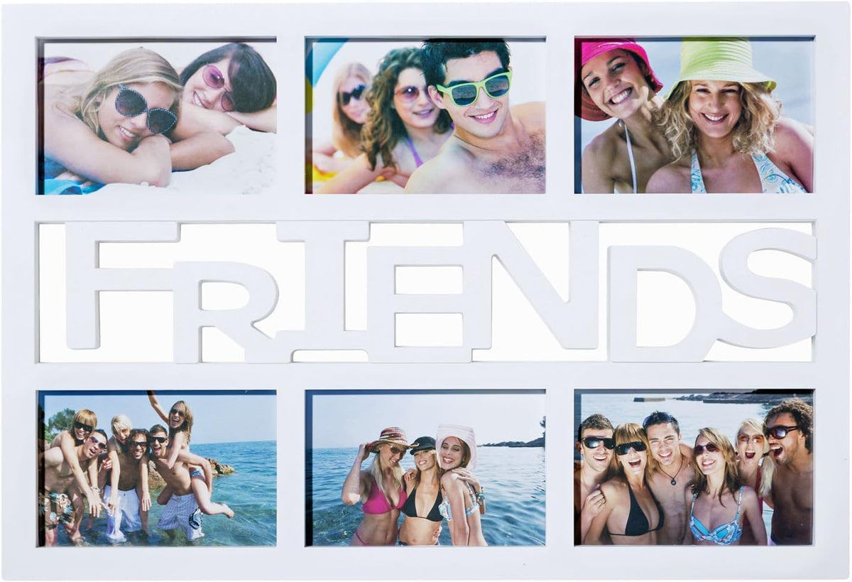 LOVE Bilderrahmen für 6 Fotos - Moderner Galerierahmen Weiß #Variante_Friends