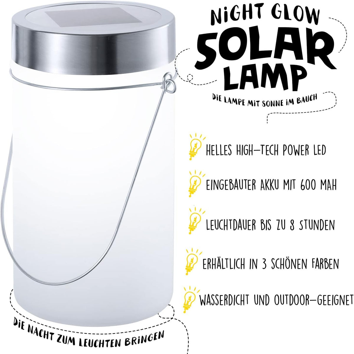 Sun Jar Solar-Laterne Blau - Witterungsbeständige LED-Dekoleuchte #Farbe_Weiß