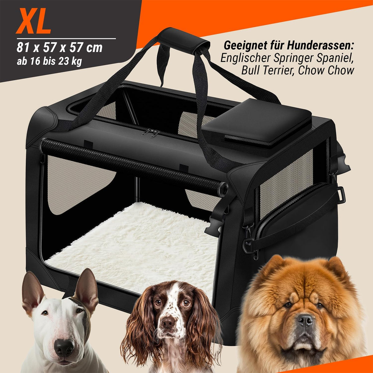 Hundetransportbox Hundebox faltbar fürs Auto - Hunde Box