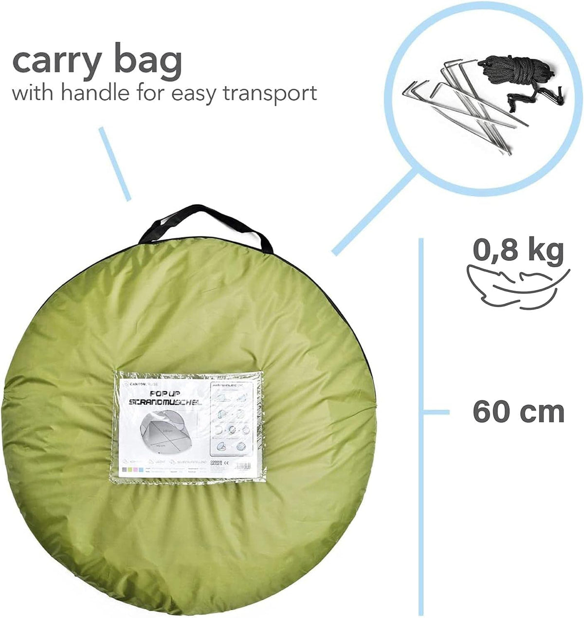 Canyon Cruise Pop-up Strandmuschel #Farbe_Grün