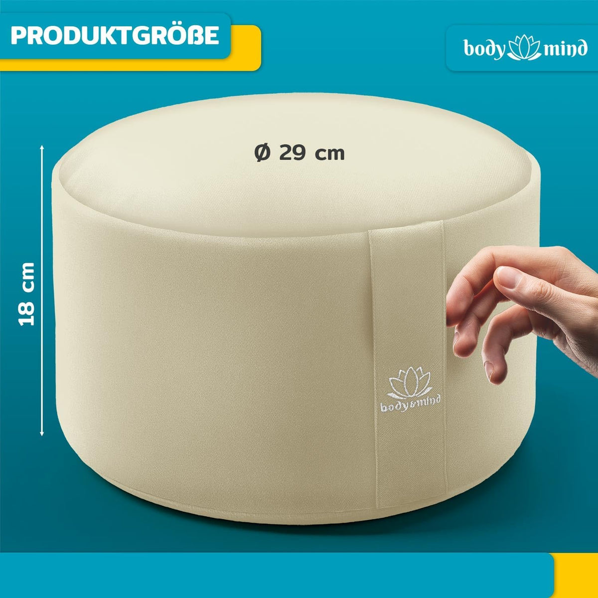 Yoga Meditationskissen - Ergonomisches Bodenkissen zur Entspannung #Farbe_Beige