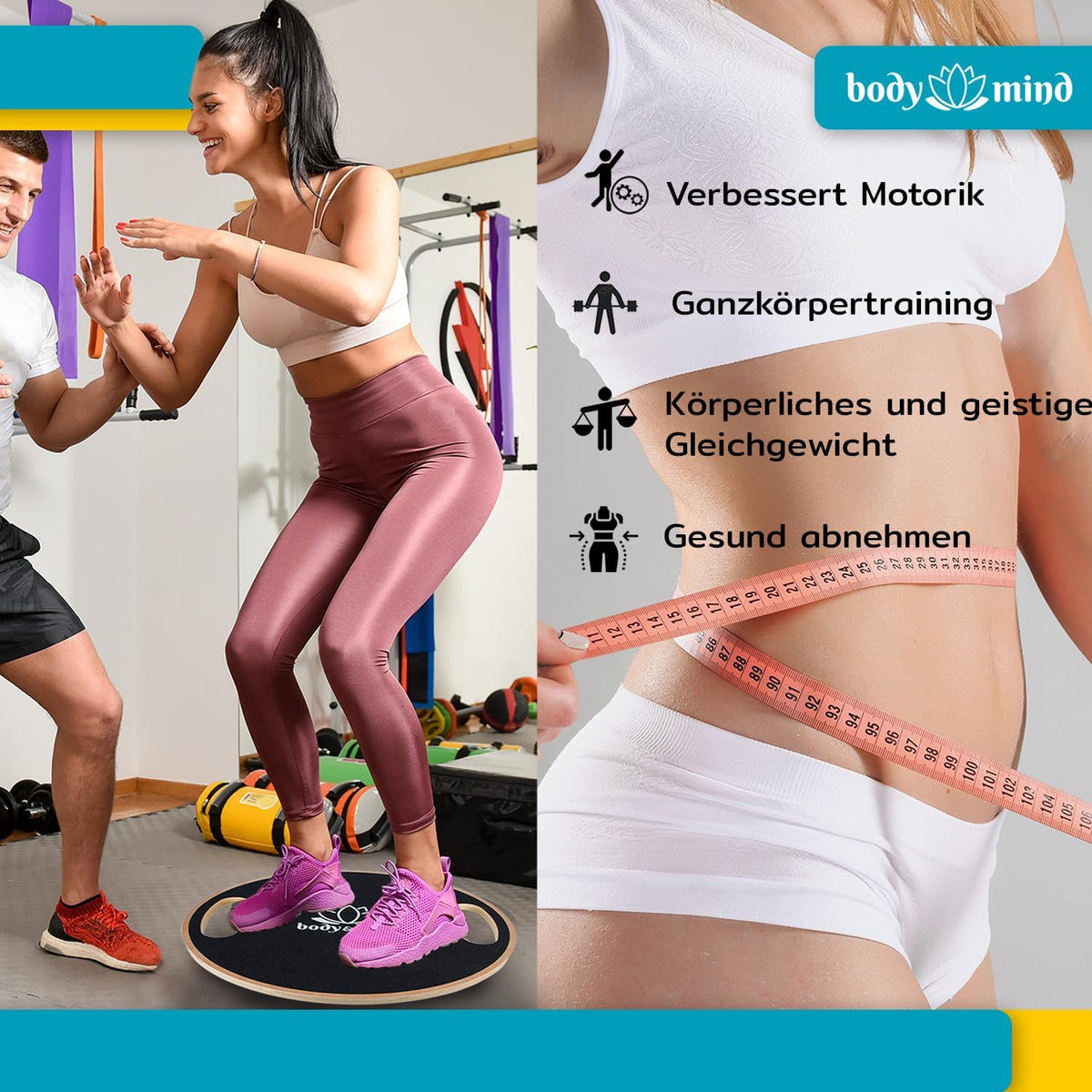 Balance-Board Deluxe – Stabiles Wackelbrett für Core & Fitness #Variante_Deluxe Set